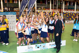 Medalla de bronce para Rusia. Acto de clausura y entrega de medallas. 14º Campeonato del Mundo Universitario de Fútbol Sala 2014 (FUTSAL). Antequera. Julio de 2014