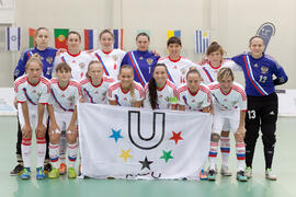 Jugadoras de Rusia. Partido España contra Rusia. 14º Campeonato del Mundo Universitario de Fútbol Sala 2014 (FUTSAL). Antequera. Julio de 2014