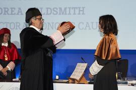 Investidura de Andrea Goldsmith como doctora "Honoris Causa" por la Escuela Técnica Superior de Ingeniería de Telecomunicación de la Universidad de Málaga. Paraninfo. Octubre de 2024