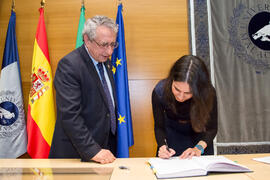 Toma de Posesión de María Ángeles Peláez Fernández como nueva profesora titular del Departamento de Psicología Social, Trabajo Social, Antropología Social y Estudios de Asia Oriental de la Universidad de Málaga. Edificio del Rectorado. Febrero de 2018