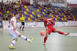 Partido Irán contra Rusia. 14º Campeonato del Mundo Universitario de Fútbol Sala 2014 (FUTSAL). Antequera. Julio de 2014