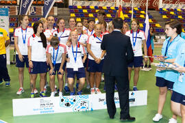 Medalla de bronce para Rusia. Acto de clausura y entrega de medallas. 14º Campeonato del Mundo Universitario de Fútbol Sala 2014 (FUTSAL). Antequera. Julio de 2014