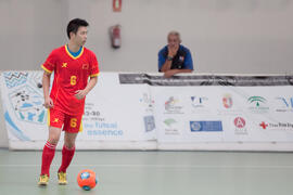 Partido Georgia contra China. 14º Campeonato del Mundo Universitario de Fútbol Sala 2014 (FUTSAL). Antequera. Julio de 2014