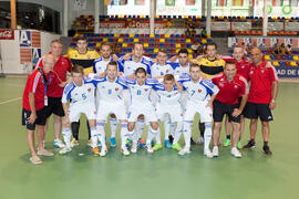 Jugadores de Eslovaquia. Partido Ucrania contra Eslovaquia. 14º Campeonato del Mundo Universitario de Fútbol Sala 2014 (FUTSAL). Antequera. Julio de 2014