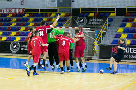 Partido Universidad del Miño - Universidad de Split. Categoría masculina. Campeonato Europeo Universitario de Balonmano. Antequera. Julio de 2017