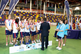 Medalla de bronce para Rusia. Acto de clausura y entrega de medallas. 14º Campeonato del Mundo Universitario de Fútbol Sala 2014 (FUTSAL). Antequera. Julio de 2014