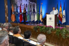 Laudatio de Bartolomé Mora. Investidura de Hermanfrid Schubart, Alejandro Portes y Luis Enrique de la Villa como Doctores "Honoris Causa" por la Universidad de Málaga. Paraninfo. Octubre de 2024