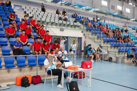 Vista de la grada. Partido Egipto - Rumanía. Categoría masculina. Campeonato del Mundo Universitario de Balonmano. Antequera. Junio de 2016