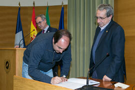 Toma de posesión de Juan Antonio García Ranea como nuevo profesor titular del Departamento de Biología Molecular y Bioquímica de la Universidad de Málaga. Edificio del Rectorado. Marzo de 2017