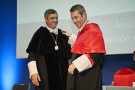 Toma de posesión de Francisco Vila Tierno como nuevo Vicerrector para la Reforma Estatutaria, Relaciones de Empleo y Negociación Colectiva de la Universidad de Málaga. Paraninfo. Marzo de 2024