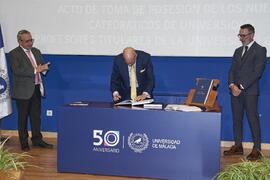 Toma de posesión de Miguel Ángel Barbancho Fernández como profesor titular del Área de Fisiología de la Universidad de Málaga. Toma de posesión de nuevos catedráticos y profesores titulares de la Universidad de Málaga. Paraninfo. Noviembre de 2023