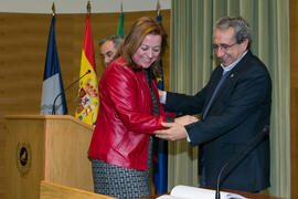 Toma de posesión de Miriam Esther López Rodríguez como nueva profesora titular del Departamento de Filología Inglesa, Francesa y Alemana de la Universidad de Málaga. Edificio del Rectorado. Marzo de 2017