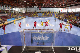 Partido Rusia - Japón. Categoría masculina. Campeonato del Mundo Universitario de Balonmano. Antequera. Junio de 2016