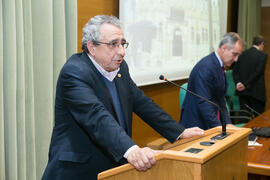 José Ángel Narváez en la toma de posesión de los nuevos catedráticos y profesores titulares. Edificio del Rectorado. Marzo de 2017
