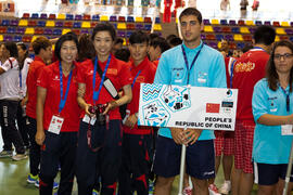 Equipo de China. Inauguración del 14º Campeonato del Mundo Universitario de Fútbol Sala 2014 (FUTSAL). Antequera. Julio de 2014