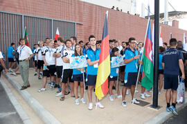 Momentos previos a la ceremonia de apertura del IX Campeonato de Europa Universitario de Fútbol Sala. Antequera. Julio de 2013