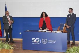 Toma de posesión de Leticia Olga Rubio Lamia como profesora titular del Área de Medicina Legal y Forense de la Universidad de Málaga. Toma de posesión de nuevos catedráticos y profesores titulares de la Universidad de Málaga. Paraninfo. Noviembre de 2023