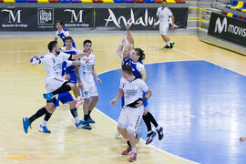Partido Universidad de Suceava - Universidad de Duisburg-Essen. Categoría masculina. Campeonato Europeo Universitario de Balonmano. Antequera. Julio de 2017