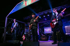 Actuación del grupo musical "Mochingo Blues Band". Welcome to UMA. Bienvenida a los alumnos de intercambio internacional de la Universidad de Málaga. Jardín botánico. Octubre de 2017