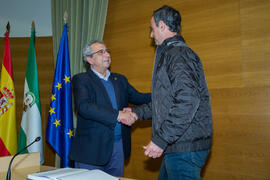Toma de Posesión de Enrique Ramírez Losilla como nuevo catedrático del Departamento de Química Inorgánica, Cristalografía y Mineralogía de la Universidad de Málaga. Edificio del Rectorado. Febrero de 2018