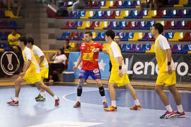 Partido España - Japón. Categoría masculina. Campeonato del Mundo Universitario de Balonmano. Antequera. Junio de 2016