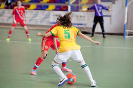 Partido Brasil contra Rusia. 14º Campeonato del Mundo Universitario de Fútbol Sala 2014 (FUTSAL). Antequera. Julio de 2014