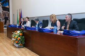 Mesa presidencial. Graduación y clausura del curso del Aula de Mayores de la Universidad de Málaga. Paraninfo. Junio de 2017