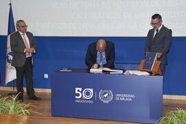 Toma de posesión de Alejandro Rojas Jiménez como profesor titular del Área de Filosofía de la Universidad de Málaga. Toma de posesión de nuevos catedráticos y profesores titulares de la Universidad de Málaga. Paraninfo. Noviembre de 2023
