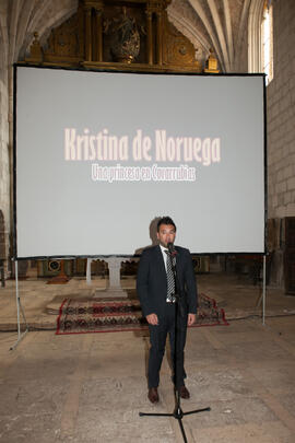 Presentación del documental "Kristina, princesa de Noruega" en su estreno. Covarrubias, Burgos. Octubre de 2015