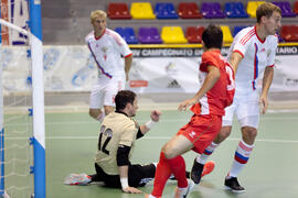 Partido Irán contra Rusia. 14º Campeonato del Mundo Universitario de Fútbol Sala 2014 (FUTSAL). Antequera. Julio de 2014