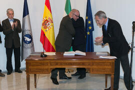 Toma de Posesión de Pedro Fernández-Llébrez del Rey como Director de Secretariado de la Escuela de Doctorado de la Universidad de Málaga. Edificio del Rectorado.  Marzo de 2016