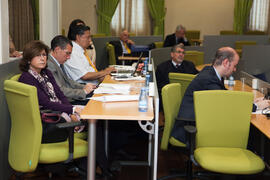 Asistentes a la tercera sesión del X Pleno del Consejo Universitario Iberoamericano (CUIB) en la Universidad de Málaga. Rectorado. Marzo de 2012