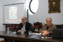 Pablo Aranda presenta el Aula de Cultura de Diario Sur con Eugenio Chicano. Sociedad Económica Amigos del País. Junio de 2019