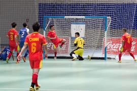 Partido China contra Tailandia. 14º Campeonato del Mundo Universitario de Fútbol Sala 2014 (FUTSAL). Antequera. Julio de 2014