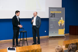 Eugenio José Luque y David Meca. Seminario "Emprende 21". Paraninfo. Noviembre de 2017