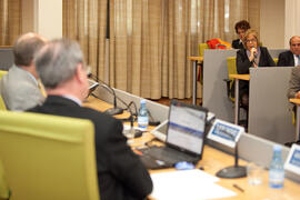 Intervención de Adelaida de la Calle. Encuentro con rectores españoles. X Pleno del Consejo Universitario Iberoamericano (CUIB). Rectorado. Marzo de 2012