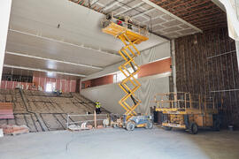 Obras en el interior del nuevo Pabellón de Gobierno. Campus de Teatinos. Abril de 2021