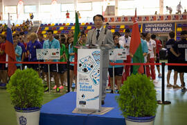 Kenny Chow. Inauguración del 14º Campeonato del Mundo Universitario de Fútbol Sala 2014 (FUTSAL). Antequera. Julio de 2014