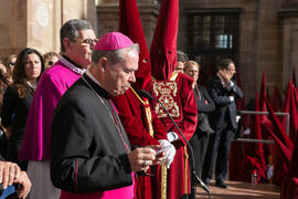 Jesús Catalá Ibáñez. Acto de la Hermandad de los Estudiantes en la Catedral. Plaza del Obispo, Málaga. Abril de 2019