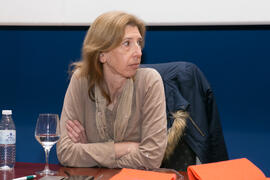 Isabel María Abad en la graduación de Másters de la Facultad de Ciencias Económicas y Empresariales de la Universidad de Málaga. Paraninfo. Abril de 2018