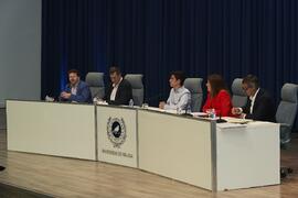 Intervención de Juan José Hinojosa. Debate electoral entre los candidatos a Rector de la Universidad de Málaga. Escuela Técnica Superior de Ingeniería Informática y Telecomunicaciones. Noviembre de 2023