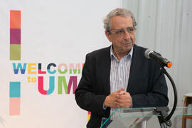 Intervención de José Ángel Narváez. Inauguración de la oficina 'Welcome to UMA'. Campus de Teatinos. Abril de 2019