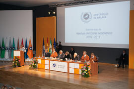 Apertura del Curso Académico 2016/2017 de la Universidad de Málaga. Salón de actos de la Escuela de Ingenierías Industriales. Septiembre de 2016
