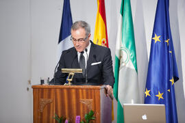 Miguel Porras en la Apertura del Curso Académico 2015/2016 de la Universidad de Málaga. Paraninfo. Septiembre de 2015