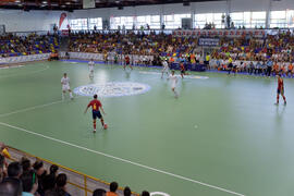 Partido España contra Bielorrusia. 14º Campeonato del Mundo Universitario de Fútbol Sala 2014 (FUTSAL). Antequera. Julio de 2014