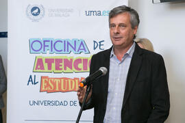 José Francisco Murillo en la inauguración de la Oficina de Atención al Estudiante de la Universidad de Málaga. Aulario Rosa de Gálvez. Abril de 2018
