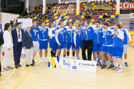 Universidad de Duisburg-Essen segundo clasificado en la categoría masculina. Ceremonia de clausura del Campeonato Europeo Universitario de Balonmano. Antequera. Julio de 2017