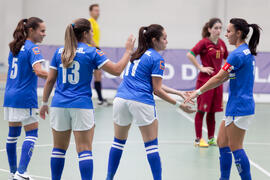 Partido Brasil contra Portugal. 14º Campeonato del Mundo Universitario de Fútbol Sala 2014 (FUTSAL). Antequera. Julio de 2014