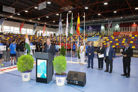 Intervención de Manuel Jesús Barón. Ceremonia de apertura del Campeonato del Mundo Universitario de Balonmano. Antequera. Junio de 2016