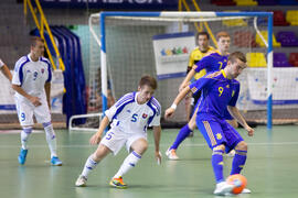Partido Ucrania contra Eslovaquia. 14º Campeonato del Mundo Universitario de Fútbol Sala 2014 (FUTSAL). Antequera. Julio de 2014
